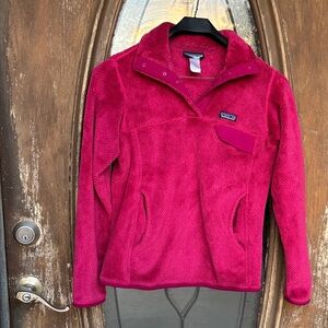 Patagonia Magenta Fleece Snap T Pullover! Size small